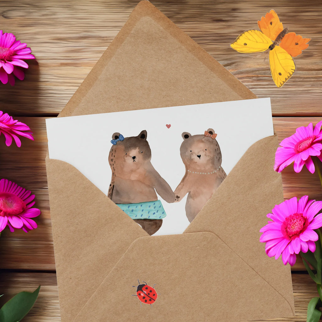 Deluxe Karte Bär Freundin Klappkarte, Einladungskarte, Glückwunschkarte, Hochwertige Grußkarte, Karte, Grußkarte, Hochwertige Klappkarte, Hochzeitskarte, Geburtstagskarte, Bär, Teddy, Teddybär, Bär Freundin Beste Freund Liebe Liebesbeweis Verliebt Kumpel Kumpeliene