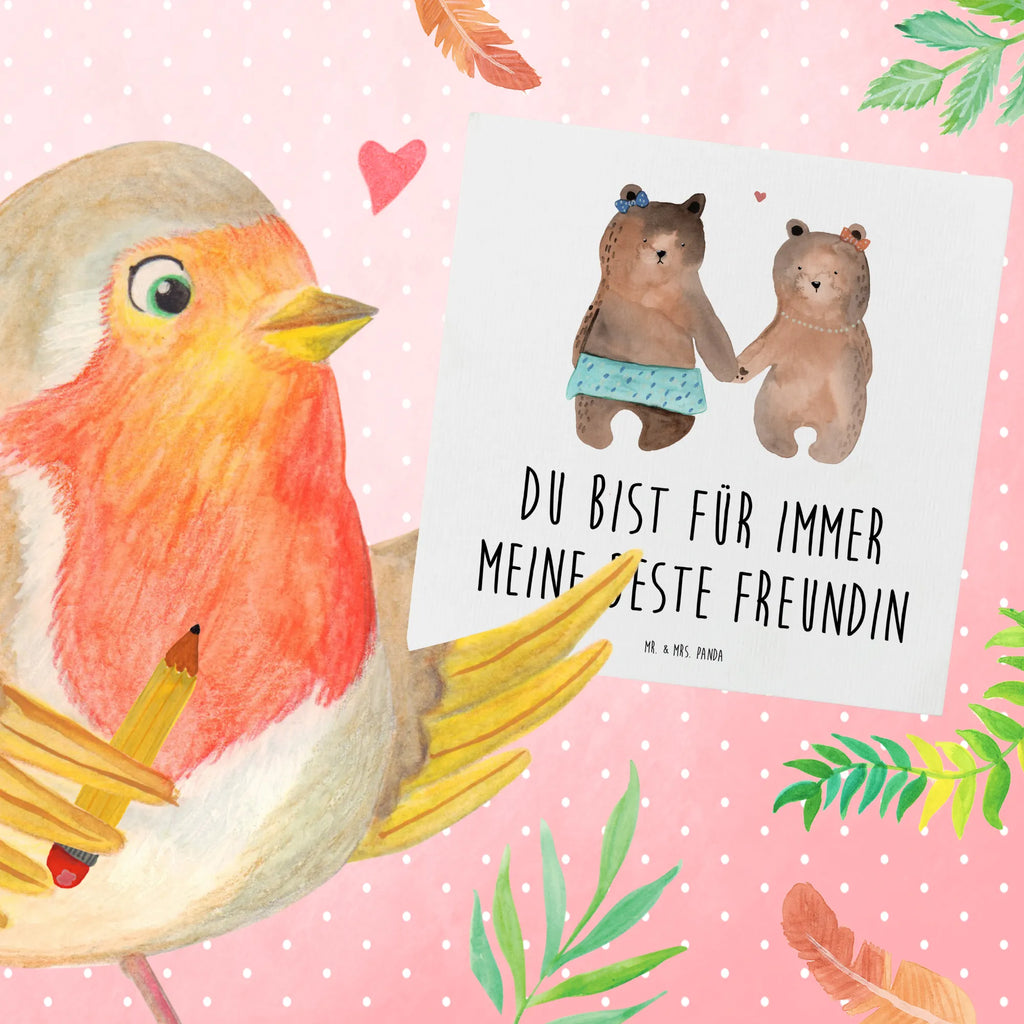 Deluxe Karte Bär Freundin Klappkarte, Einladungskarte, Glückwunschkarte, Hochwertige Grußkarte, Karte, Grußkarte, Hochwertige Klappkarte, Hochzeitskarte, Geburtstagskarte, Bär, Teddy, Teddybär, Bär Freundin Beste Freund Liebe Liebesbeweis Verliebt Kumpel Kumpeliene