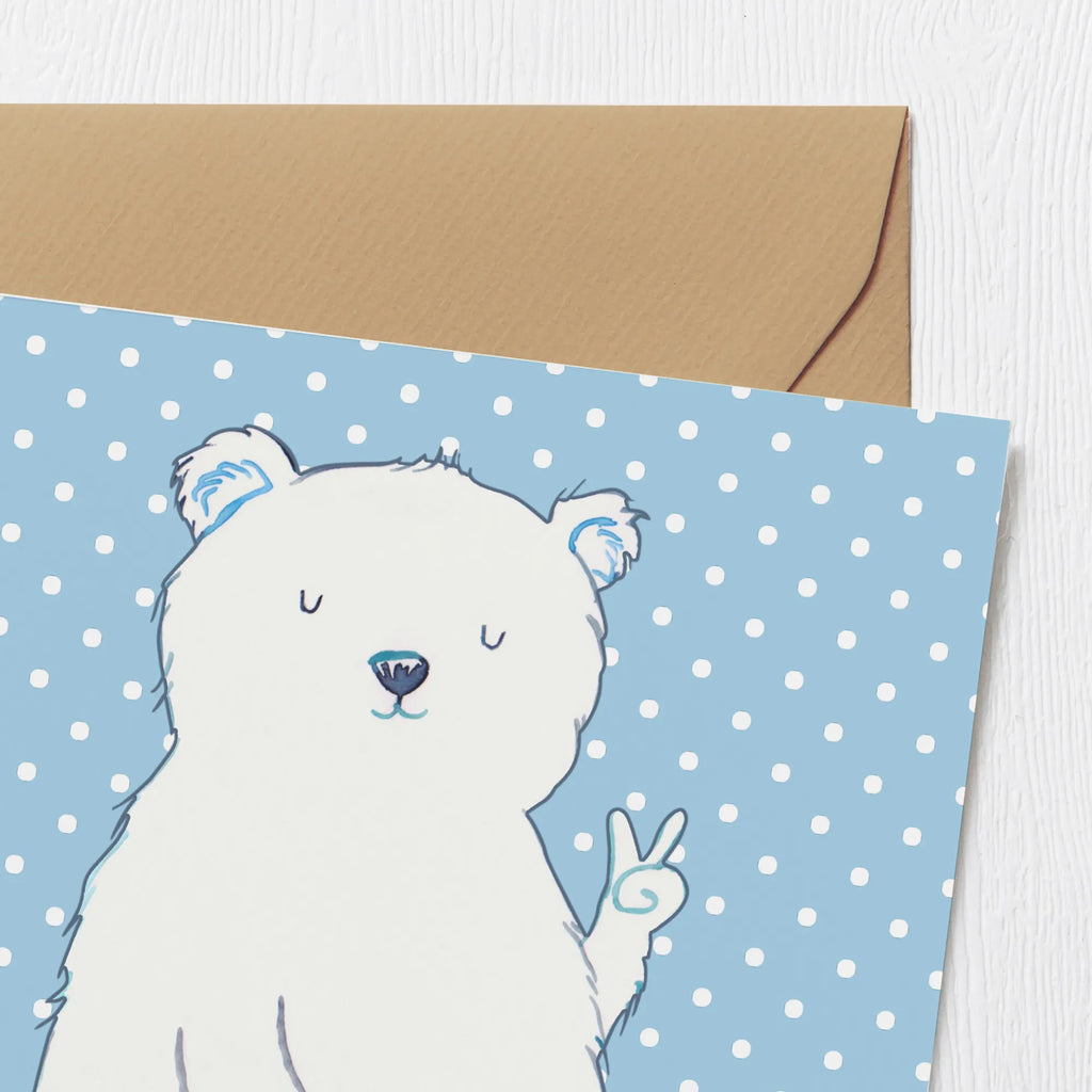 Deluxe Card Icebear Lazy Hochzeitskarte, Karte, Glückwunschkarte, Grußkarte, Einladungskarte, Geburtstagskarte, Klappkarte, Hochwertige Klappkarte, Hochwertige Grußkarte, Bär, Teddy, Teddybär, Arbeit, Eisbär, Büro, Arbeitsplatz, Entspannen, Nordpol, Relaxen, Bürojob, Faul, Homeoffice