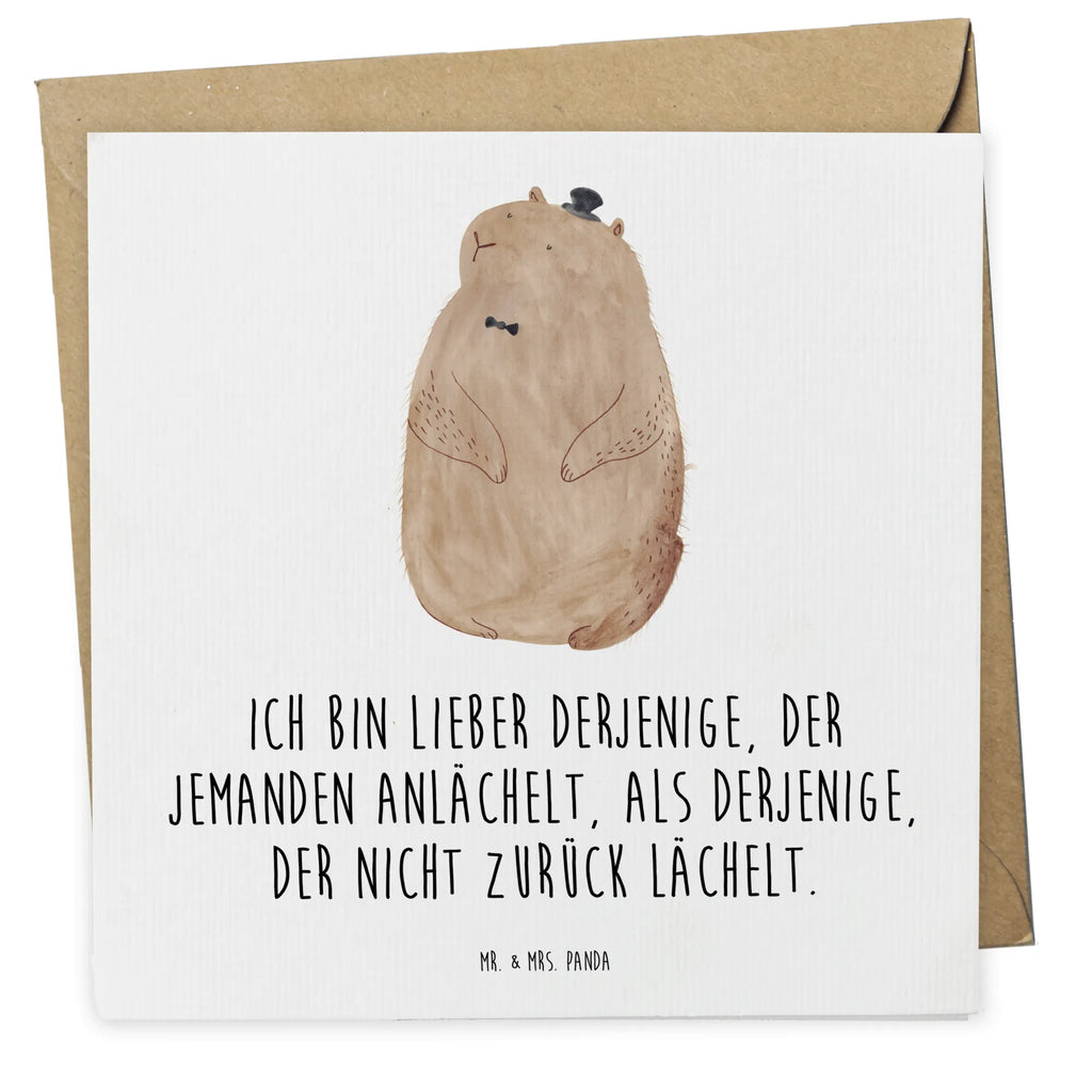 Deluxe Karte Murmeltier Klappkarte, Hochwertige Klappkarte, Einladungskarte, Geburtstagskarte, Hochwertige Grußkarte, Grußkarte, Karte, Hochzeitskarte, Glückwunschkarte, Tiermotive, Gute Laune, lustige Sprüche, Tiere, Fröhlichkeit, Knigge, Respekt, Murmeltier, Freundlichkeit, Anstand