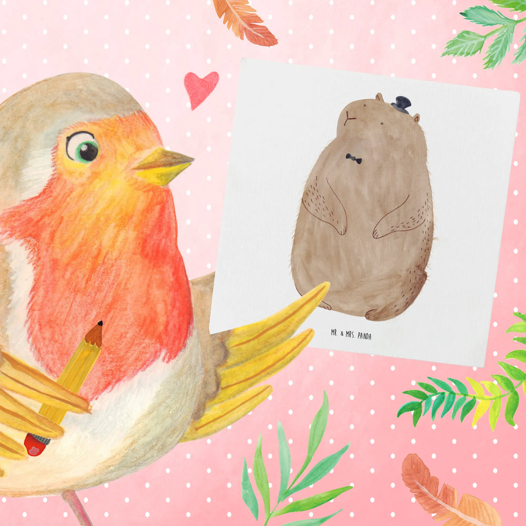 Deluxe Karte Murmeltier Klappkarte, Hochwertige Klappkarte, Einladungskarte, Geburtstagskarte, Hochwertige Grußkarte, Grußkarte, Karte, Hochzeitskarte, Glückwunschkarte, Tiermotive, Gute Laune, lustige Sprüche, Tiere, Fröhlichkeit, Knigge, Respekt, Murmeltier, Freundlichkeit, Anstand