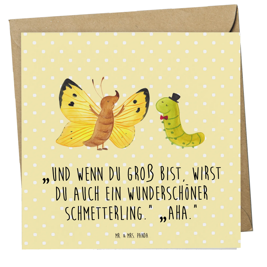 Deluxe Karte Raupe Schmetterling Grußkarte, Hochzeitskarte, Karte, Glückwunschkarte, Klappkarte, Geburtstagskarte, Einladungskarte, Hochwertige Grußkarte, Hochwertige Klappkarte, Tiermotive, Gute Laune, lustige Sprüche, Tiere, Schmetterling, Hut, Entwicklung, Schönheit, Kokon, Zitronenfalter, Hütchen, Erwachsen werden, Aufwachsen, Raupe