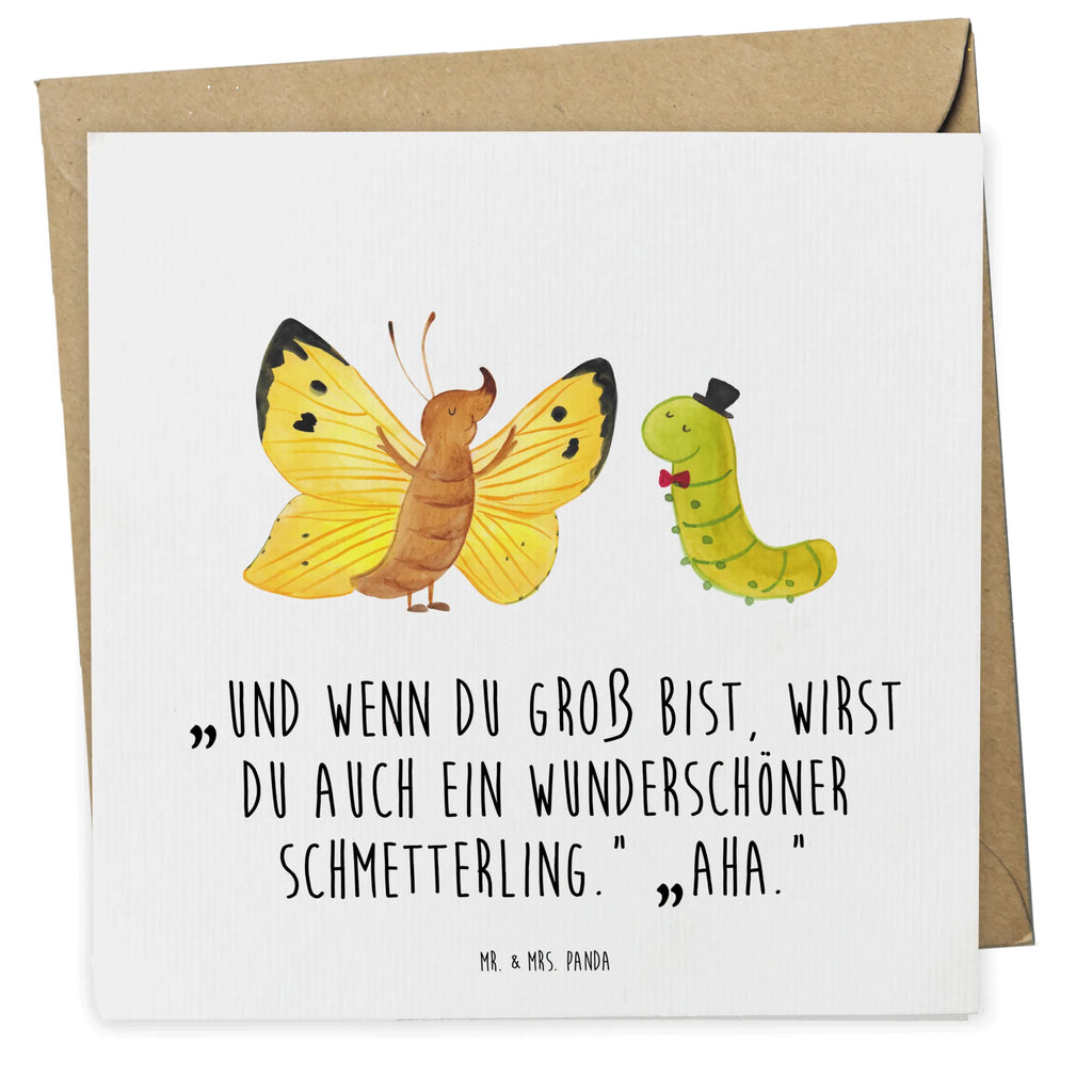 Deluxe Karte Raupe Schmetterling Grußkarte, Hochzeitskarte, Karte, Glückwunschkarte, Klappkarte, Geburtstagskarte, Einladungskarte, Hochwertige Grußkarte, Hochwertige Klappkarte, Tiermotive, Gute Laune, lustige Sprüche, Tiere, Schmetterling, Hut, Entwicklung, Schönheit, Kokon, Zitronenfalter, Hütchen, Erwachsen werden, Aufwachsen, Raupe
