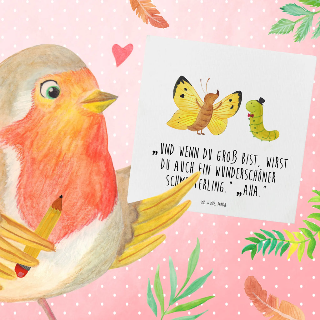 Deluxe Karte Raupe Schmetterling Grußkarte, Hochzeitskarte, Karte, Glückwunschkarte, Klappkarte, Geburtstagskarte, Einladungskarte, Hochwertige Grußkarte, Hochwertige Klappkarte, Tiermotive, Gute Laune, lustige Sprüche, Tiere, Schmetterling, Hut, Entwicklung, Schönheit, Kokon, Zitronenfalter, Hütchen, Erwachsen werden, Aufwachsen, Raupe