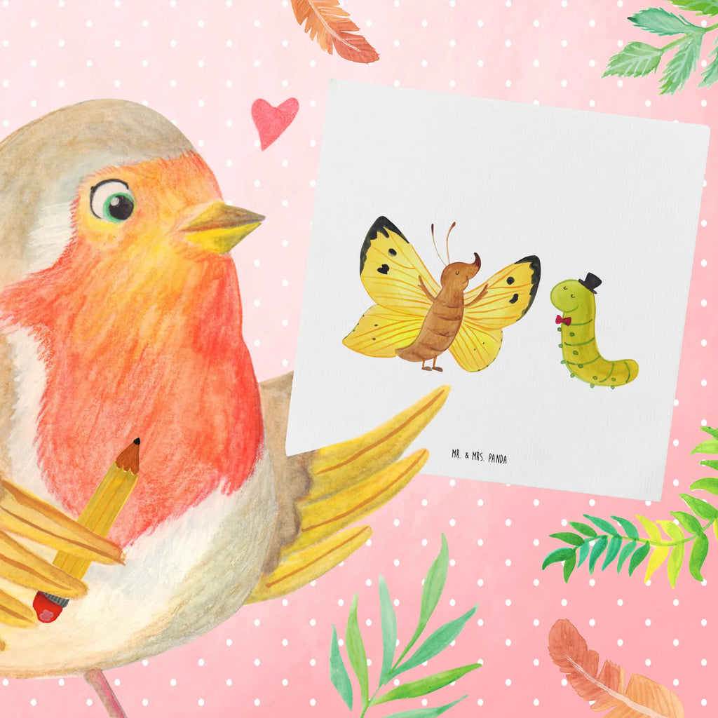 Deluxe Karte Raupe Schmetterling Grußkarte, Hochzeitskarte, Karte, Glückwunschkarte, Klappkarte, Geburtstagskarte, Einladungskarte, Hochwertige Grußkarte, Hochwertige Klappkarte, Tiermotive, Gute Laune, lustige Sprüche, Tiere, Schmetterling, Hut, Entwicklung, Schönheit, Kokon, Zitronenfalter, Hütchen, Erwachsen werden, Aufwachsen, Raupe