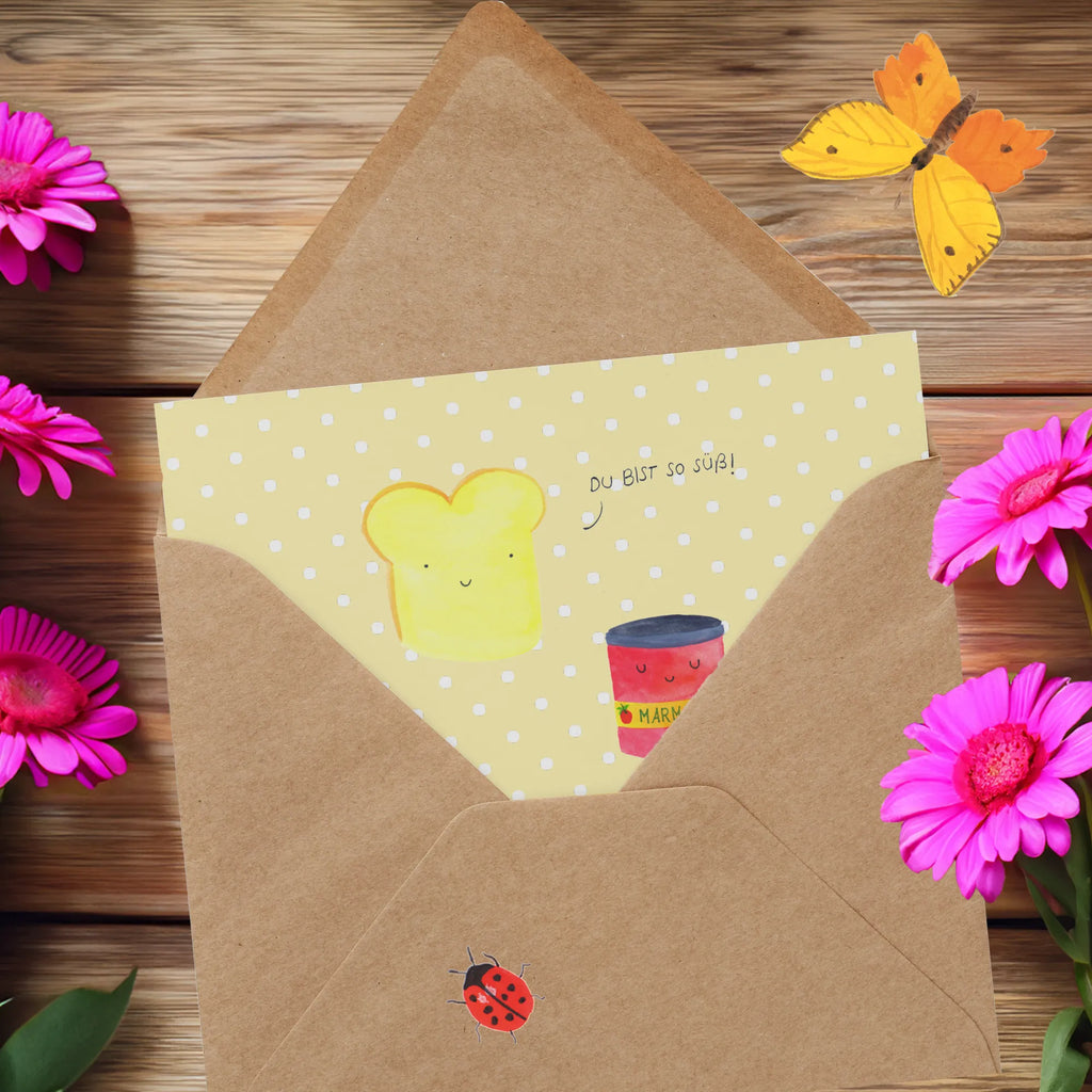 Deluxe Karte Toast Marmelade Hochwertige Klappkarte, Einladungskarte, Hochzeitskarte, Grußkarte, Glückwunschkarte, Geburtstagskarte, Klappkarte, Karte, Hochwertige Grußkarte, Tiermotive, Gute Laune, lustige Sprüche, Tiere, Toast, Küche Spruch, Küche Deko, Frühstück Einladung, süß, süße Postkarte, Dreamteam, Marmelade, Brot, Toastbrot