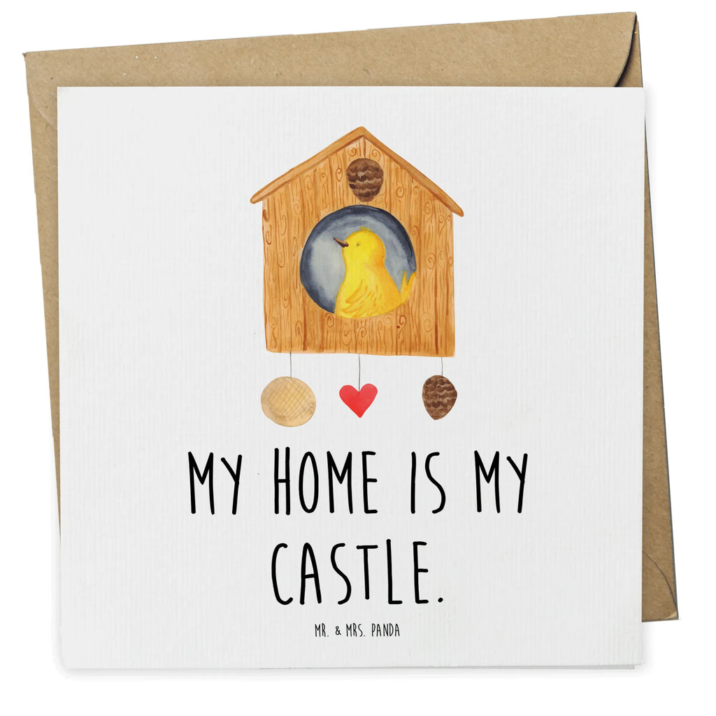 Deluxe Karte Vogel Haus Geburtstagskarte, Grußkarte, Karte, Klappkarte, Glückwunschkarte, Einladungskarte, Hochwertige Klappkarte, Hochwertige Grußkarte, Hochzeitskarte, Tiermotive, Gute Laune, lustige Sprüche, Tiere, Lieblingsort, Haus, Castle, Vogelhaus, Zuhause, Vogelhäuschen, Vögel, Home sweet home, Familie, Nest, Wohnung, Vogel, unser Haus, Eigenheim