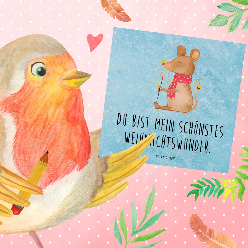 Deluxe Karte Maus Weihnachten Karte, Glückwunschkarte, Geburtstagskarte, Hochwertige Klappkarte, Einladungskarte, Hochwertige Grußkarte, Hochzeitskarte, Grußkarte, Klappkarte, Winter, Weihnachten, Weihnachtsdeko, Nikolaus, Advent, Heiligabend, Wintermotiv, Maus, Weihnachtsgruß, Weihnachtswunder, Mäuschen, Weihnachtsmotiv, Frohe Weihnachten