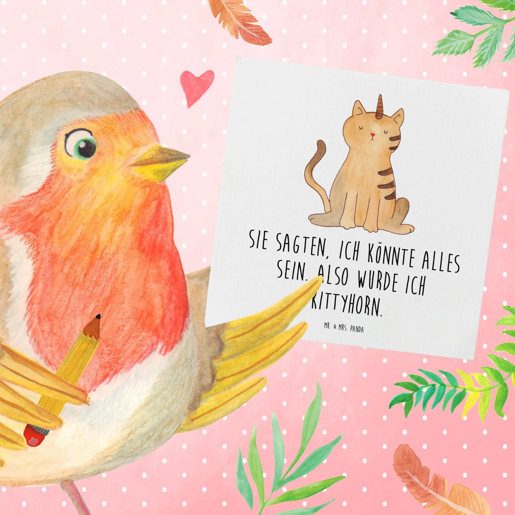 Deluxe Card unicorn Cat Hochzeitskarte, Klappkarte, Karte, Hochwertige Klappkarte, Hochwertige Grußkarte, Einladungskarte, Grußkarte, Geburtstagskarte, Glückwunschkarte, Einhorn, Einhörner, Einhorn Deko, Unicorn, Katzenhorn, Mieze, Einhornpower, Kittyhorn, Einhornkatze, Regenbogen, Katzer, Erwachsenwerden, Katze, Glitzer