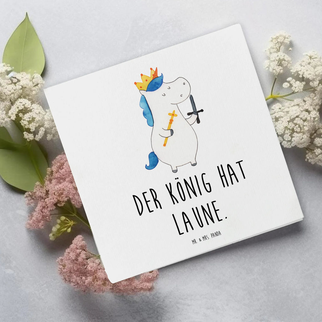 Deluxe Card unicorn king with sword Karte, Geburtstagskarte, Klappkarte, Einladungskarte, Hochzeitskarte, Grußkarte, Glückwunschkarte, Hochwertige Klappkarte, Hochwertige Grußkarte, Einhorn, Einhörner, Einhorn Deko, Unicorn, König, Mittelalter, Ritter