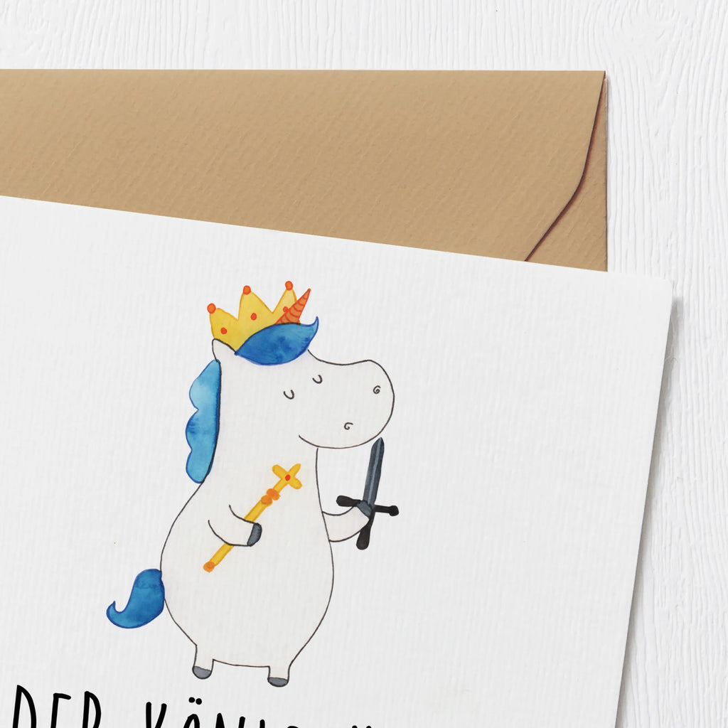 Deluxe Card unicorn king with sword Karte, Geburtstagskarte, Klappkarte, Einladungskarte, Hochzeitskarte, Grußkarte, Glückwunschkarte, Hochwertige Klappkarte, Hochwertige Grußkarte, Einhorn, Einhörner, Einhorn Deko, Unicorn, König, Mittelalter, Ritter