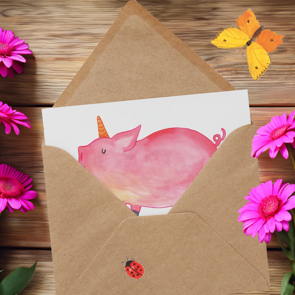 Deluxe Karte Einhorn Schwein Glückwunschkarte, Hochzeitskarte, Karte, Einladungskarte, Hochwertige Grußkarte, Geburtstagskarte, Grußkarte, Klappkarte, Hochwertige Klappkarte, Einhorn, Einhörner, Einhorn Deko, Unicorn, Bauer, Spaß, funny, witzig. lustig, Piggy, Spruch, geschenk, english, Schweinhorn, Schwein, Pig, Party, englisch