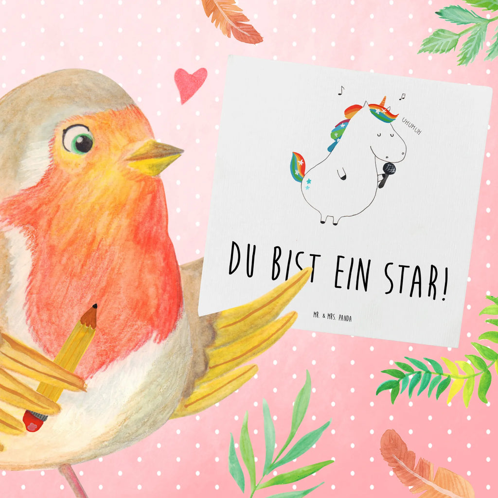 Deluxe Card unicorn Singer Klappkarte, Glückwunschkarte, Geburtstagskarte, Hochwertige Grußkarte, Hochwertige Klappkarte, Grußkarte, Hochzeitskarte, Karte, Einladungskarte, Einhorn, Einhörner, Einhorn Deko, Unicorn, Glitzer, Konfetti, Freundin, Geburtstag, Sängerin, Disco, Feier, Fest, Sänger, Party