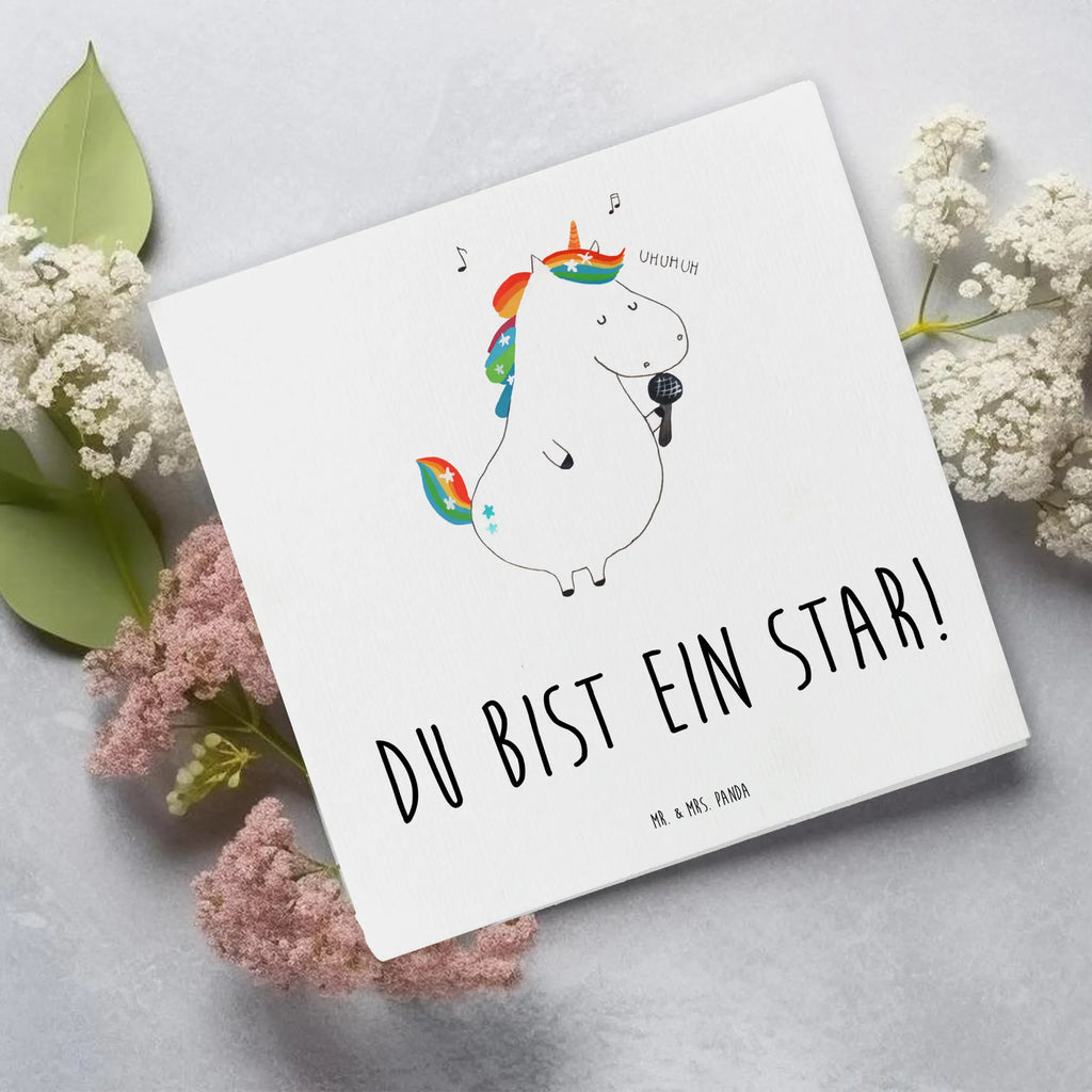 Deluxe Card unicorn Singer Klappkarte, Glückwunschkarte, Geburtstagskarte, Hochwertige Grußkarte, Hochwertige Klappkarte, Grußkarte, Hochzeitskarte, Karte, Einladungskarte, Einhorn, Einhörner, Einhorn Deko, Unicorn, Glitzer, Konfetti, Freundin, Geburtstag, Sängerin, Disco, Feier, Fest, Sänger, Party