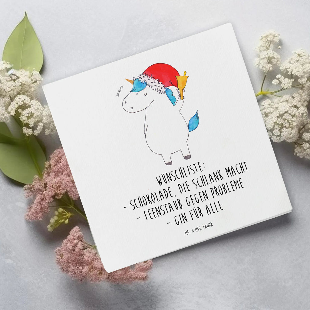 Deluxe Card unicorn Santa Claus Hochzeitskarte, Grußkarte, Geburtstagskarte, Glückwunschkarte, Hochwertige Klappkarte, Karte, Einladungskarte, Klappkarte, Hochwertige Grußkarte, Einhorn, Einhörner, Einhorn Deko, Unicorn, Wunschzettel, Feenstaub, Weihnachtsmann, Weihnachten, Nikolaus, Schokolade, Gin, Schoki, Wunschliste