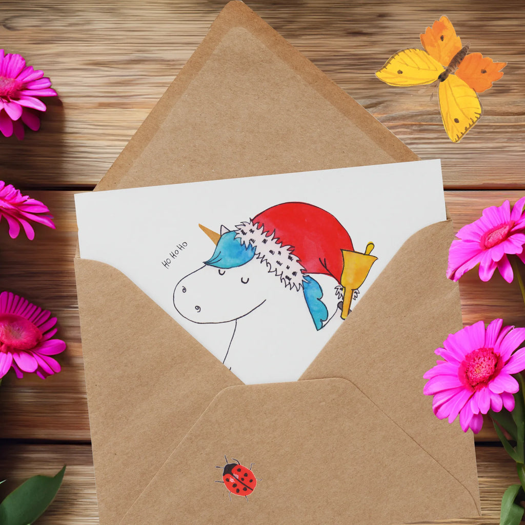 Deluxe Card unicorn Santa Claus Hochzeitskarte, Grußkarte, Geburtstagskarte, Glückwunschkarte, Hochwertige Klappkarte, Karte, Einladungskarte, Klappkarte, Hochwertige Grußkarte, Einhorn, Einhörner, Einhorn Deko, Unicorn, Wunschzettel, Feenstaub, Weihnachtsmann, Weihnachten, Nikolaus, Schokolade, Gin, Schoki, Wunschliste