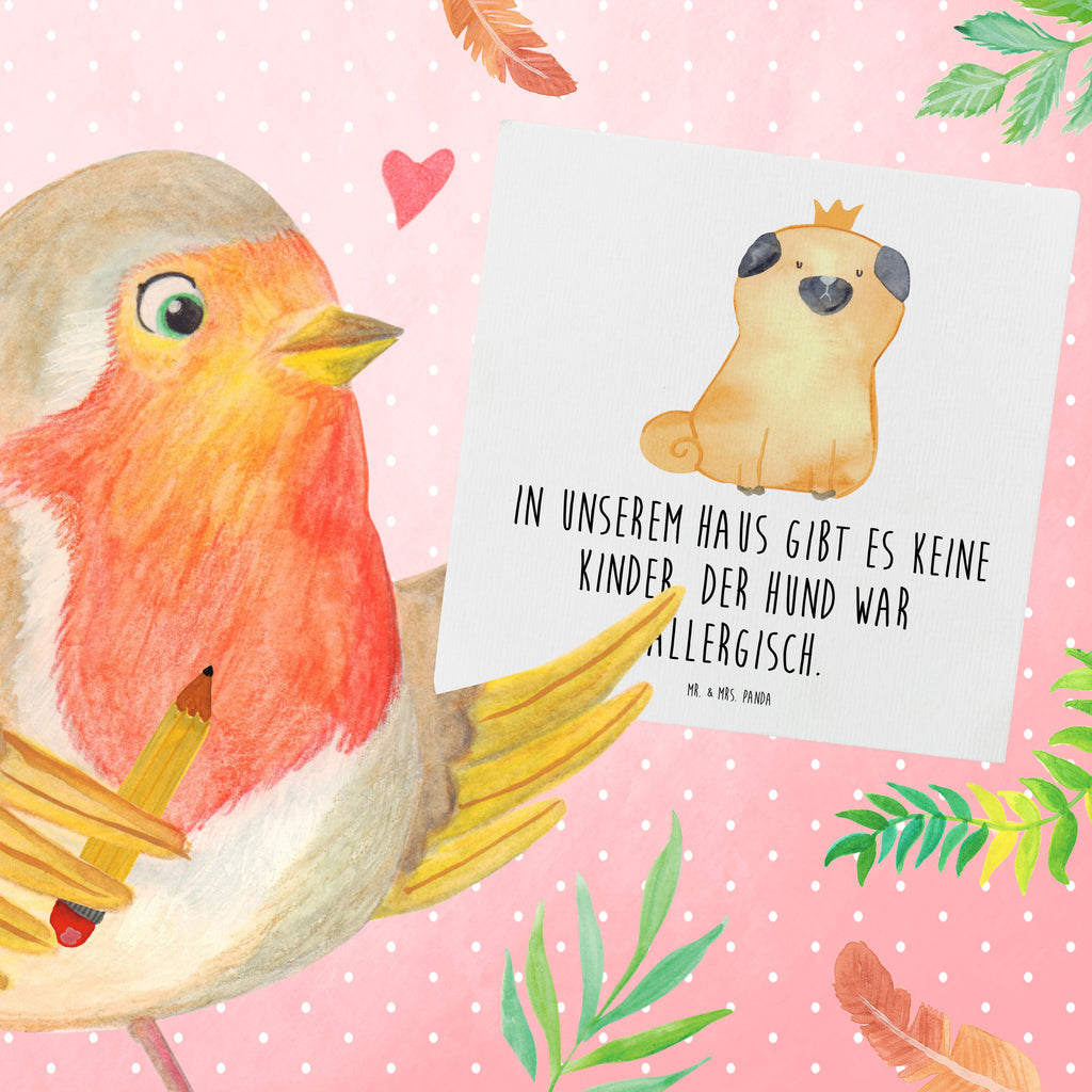 Deluxe Karte Mops Krone Hochwertige Grußkarte, Grußkarte, Glückwunschkarte, Karte, Geburtstagskarte, Klappkarte, Einladungskarte, Hochwertige Klappkarte, Hochzeitskarte, Hund, Hundemotiv, Haustier, Hunderasse, Tierliebhaber, Hundebesitzer, Sprüche, allergisch, Mops, Hundebesitzer. Spruch, lustig, kinderlos, Hausregel