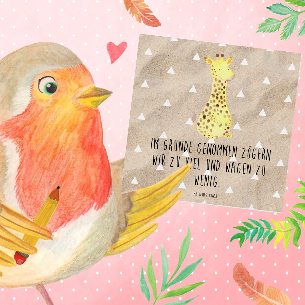 Deluxe Karte Giraffe Zufrieden Hochwertige Grußkarte, Geburtstagskarte, Grußkarte, Einladungskarte, Hochzeitskarte, Klappkarte, Hochwertige Klappkarte, Karte, Glückwunschkarte, Afrika, Wildtiere, Glück, Abenteuer, Giraffe, Zufrieden