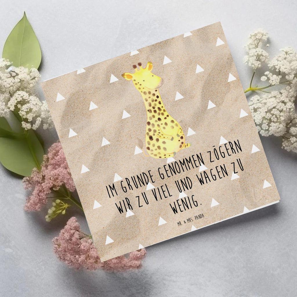 Deluxe Karte Giraffe Zufrieden Hochwertige Grußkarte, Geburtstagskarte, Grußkarte, Einladungskarte, Hochzeitskarte, Klappkarte, Hochwertige Klappkarte, Karte, Glückwunschkarte, Afrika, Wildtiere, Glück, Abenteuer, Giraffe, Zufrieden