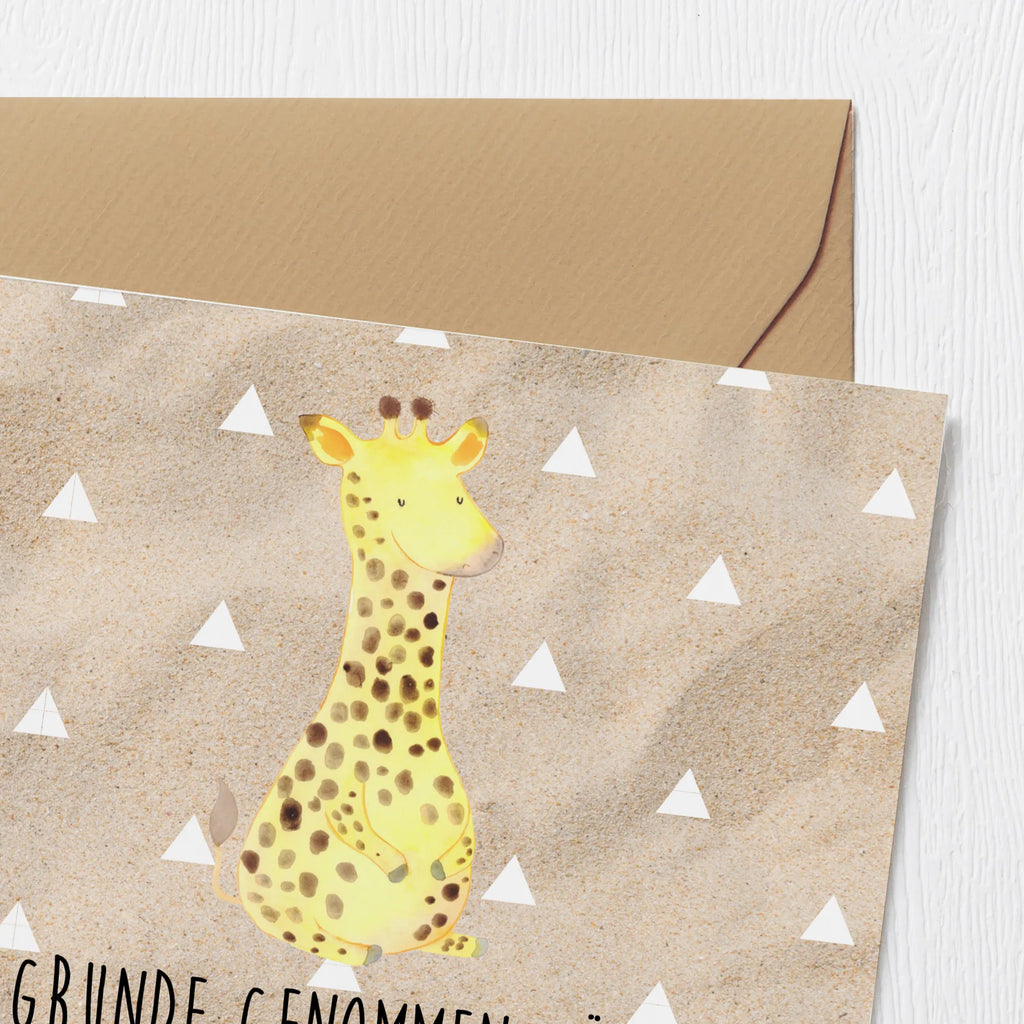Deluxe Karte Giraffe Zufrieden Hochwertige Grußkarte, Geburtstagskarte, Grußkarte, Einladungskarte, Hochzeitskarte, Klappkarte, Hochwertige Klappkarte, Karte, Glückwunschkarte, Afrika, Wildtiere, Glück, Abenteuer, Giraffe, Zufrieden