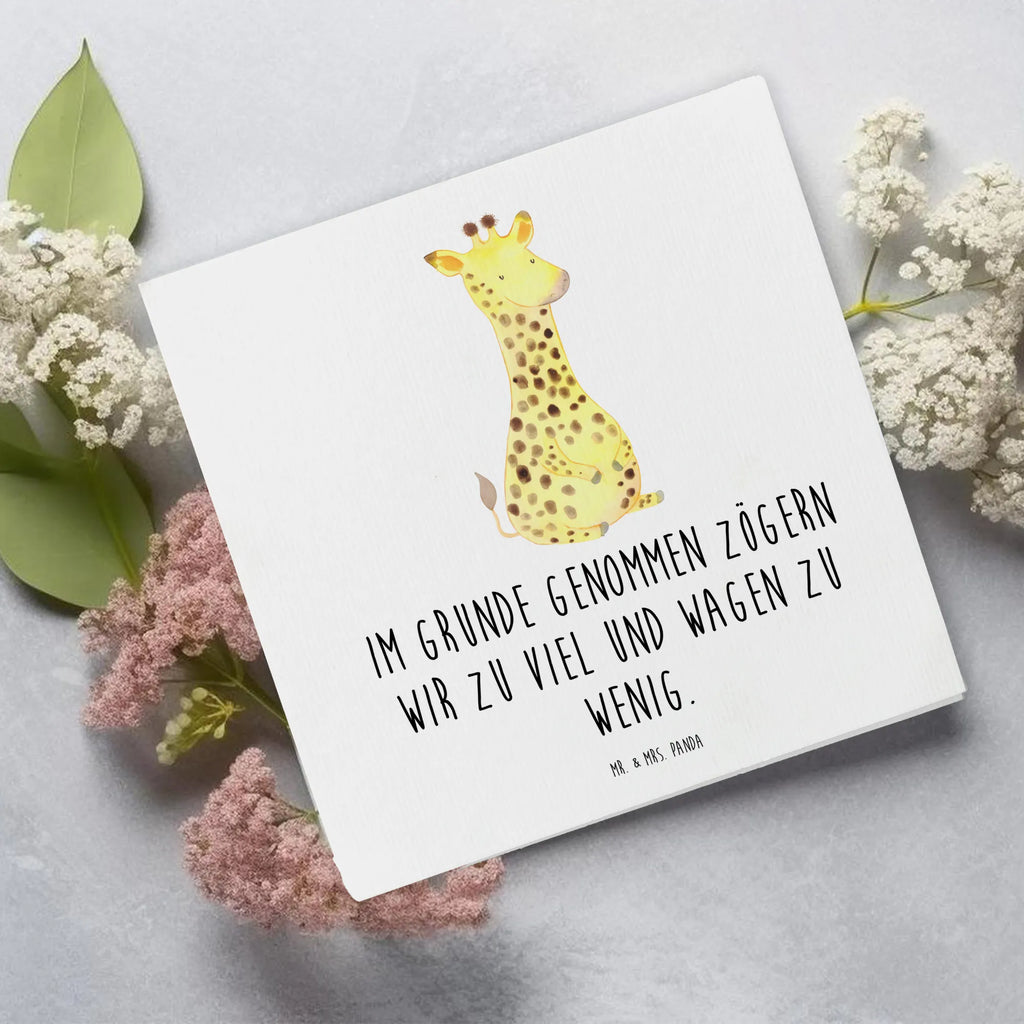 Deluxe Karte Giraffe Zufrieden Hochwertige Grußkarte, Geburtstagskarte, Grußkarte, Einladungskarte, Hochzeitskarte, Klappkarte, Hochwertige Klappkarte, Karte, Glückwunschkarte, Afrika, Wildtiere, Glück, Abenteuer, Giraffe, Zufrieden