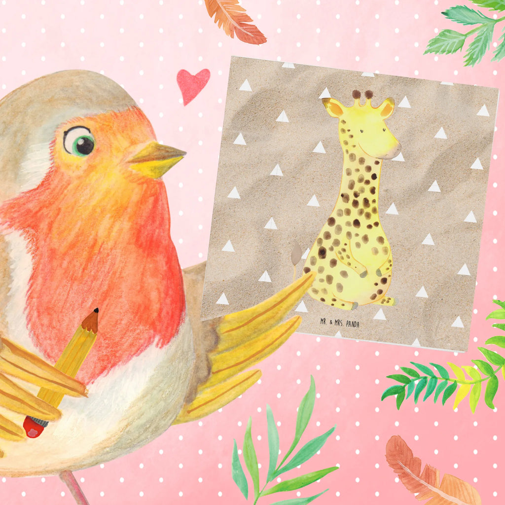 Deluxe Karte Giraffe Zufrieden Hochwertige Grußkarte, Geburtstagskarte, Grußkarte, Einladungskarte, Hochzeitskarte, Klappkarte, Hochwertige Klappkarte, Karte, Glückwunschkarte, Afrika, Wildtiere, Glück, Abenteuer, Giraffe, Zufrieden