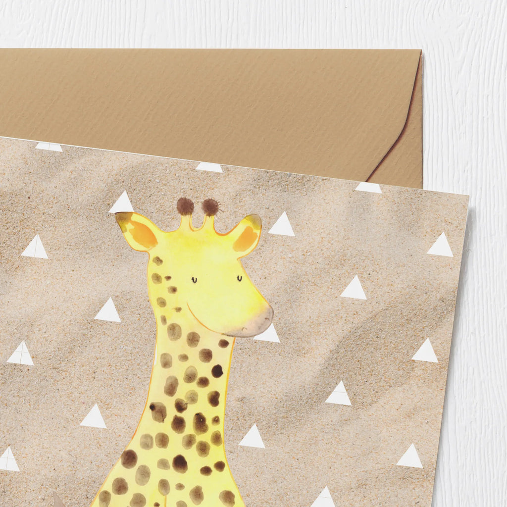 Deluxe Karte Giraffe Zufrieden Hochwertige Grußkarte, Geburtstagskarte, Grußkarte, Einladungskarte, Hochzeitskarte, Klappkarte, Hochwertige Klappkarte, Karte, Glückwunschkarte, Afrika, Wildtiere, Glück, Abenteuer, Giraffe, Zufrieden