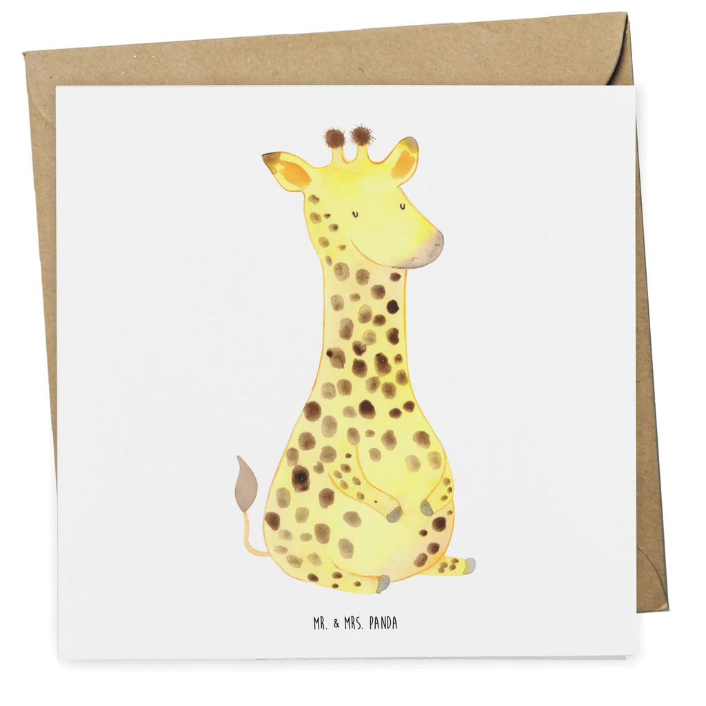 Deluxe Karte Giraffe Zufrieden Hochwertige Grußkarte, Geburtstagskarte, Grußkarte, Einladungskarte, Hochzeitskarte, Klappkarte, Hochwertige Klappkarte, Karte, Glückwunschkarte, Afrika, Wildtiere, Glück, Abenteuer, Giraffe, Zufrieden