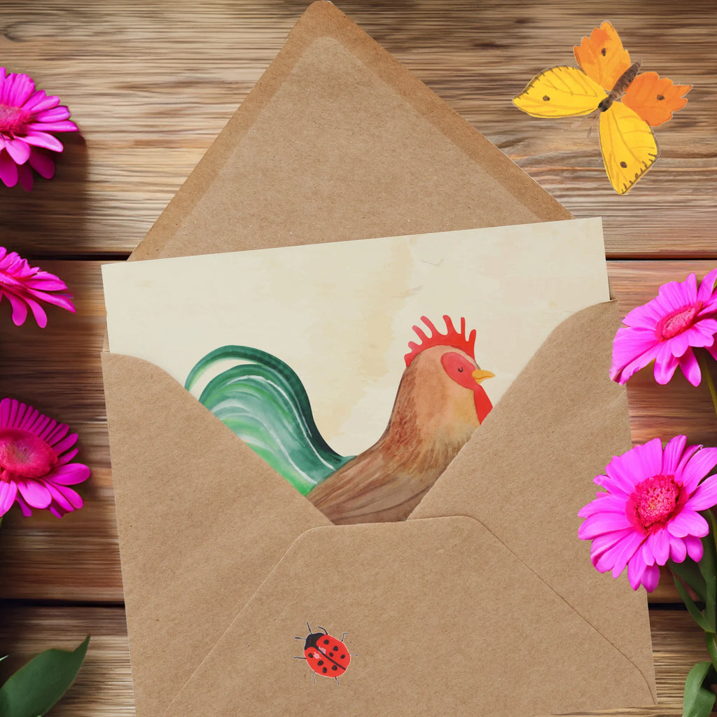 Deluxe Karte Hahn Korn Karte, Glückwunschkarte, Grußkarte, Geburtstagskarte, Hochwertige Klappkarte, Klappkarte, Hochwertige Grußkarte, Einladungskarte, Hochzeitskarte, Bauernhof, Hoftiere, Landwirt, Landwirtin, Korn, Natur, Hahn, Eier, Henne