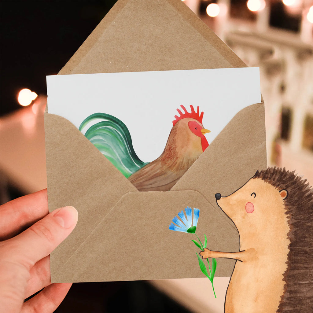 Deluxe Karte Hahn Korn Karte, Glückwunschkarte, Grußkarte, Geburtstagskarte, Hochwertige Klappkarte, Klappkarte, Hochwertige Grußkarte, Einladungskarte, Hochzeitskarte, Bauernhof, Hoftiere, Landwirt, Landwirtin, Korn, Natur, Hahn, Eier, Henne