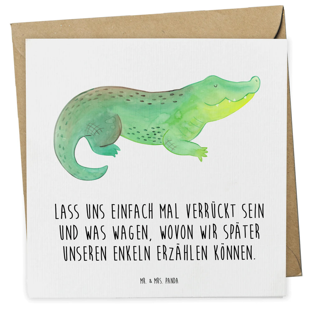 Deluxe Card Crocodile Geburtstagskarte, Grußkarte, Glückwunschkarte, Karte, Hochwertige Grußkarte, Hochzeitskarte, Hochwertige Klappkarte, Einladungskarte, Klappkarte, Meerestiere, Meer, Urlaub, Reiselust, beste Freundin, Krokodile, Freundin, Krokodil, Abenteuerlust, Lieblingsmensch, spontan sein, verrückt sein