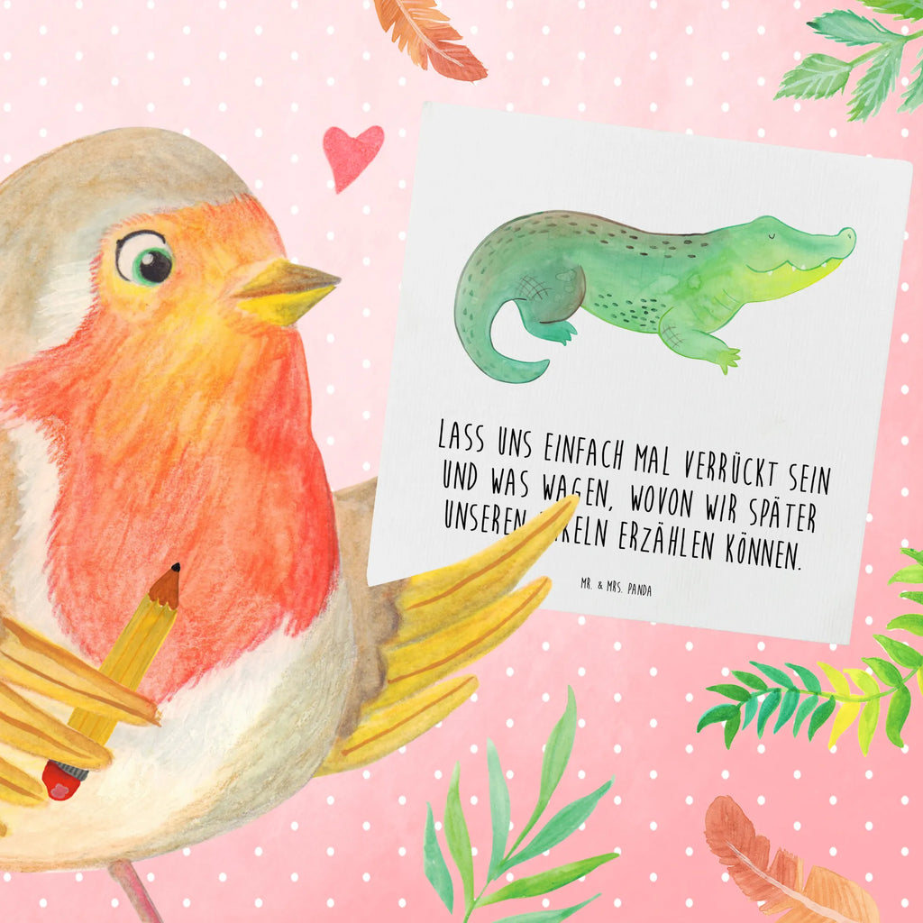 Deluxe Card Crocodile Geburtstagskarte, Grußkarte, Glückwunschkarte, Karte, Hochwertige Grußkarte, Hochzeitskarte, Hochwertige Klappkarte, Einladungskarte, Klappkarte, Meerestiere, Meer, Urlaub, Reiselust, beste Freundin, Krokodile, Freundin, Krokodil, Abenteuerlust, Lieblingsmensch, spontan sein, verrückt sein