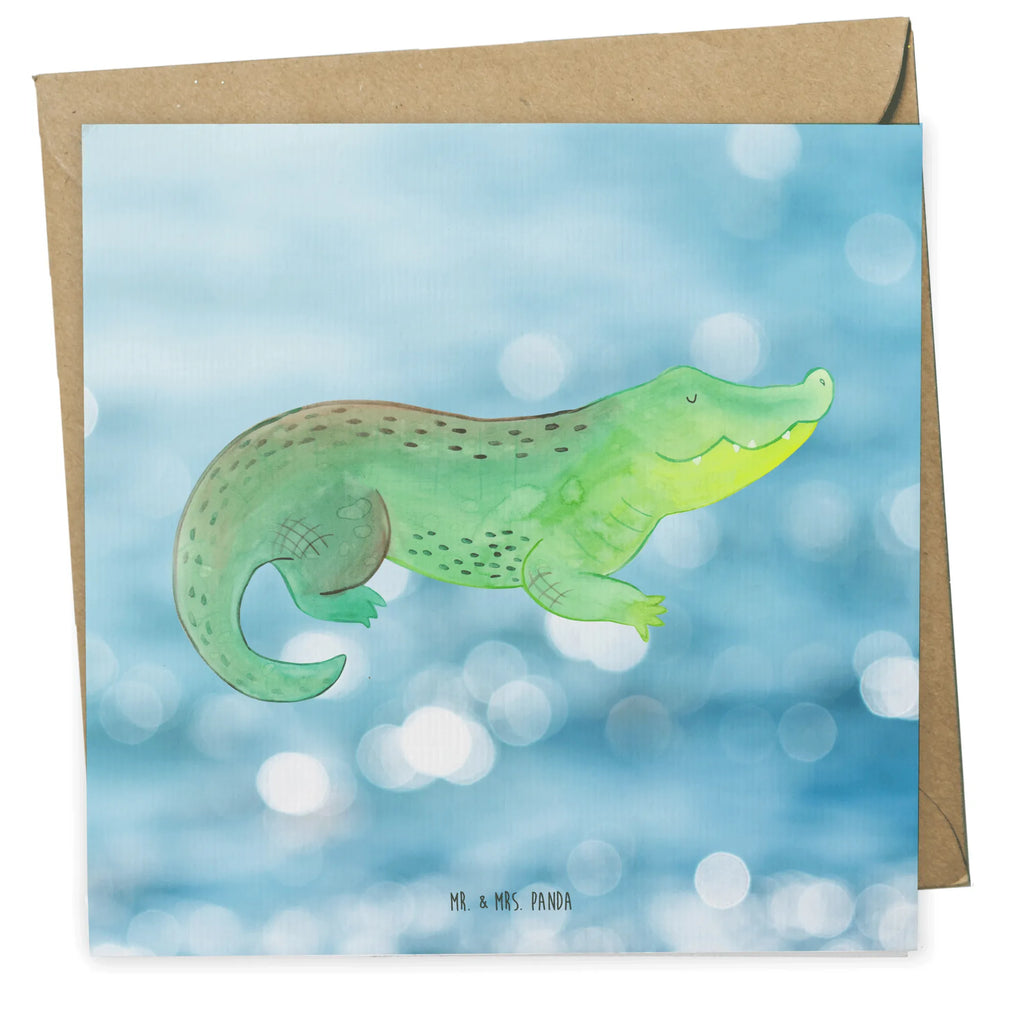 Deluxe Card Crocodile Geburtstagskarte, Grußkarte, Glückwunschkarte, Karte, Hochwertige Grußkarte, Hochzeitskarte, Hochwertige Klappkarte, Einladungskarte, Klappkarte, Meerestiere, Meer, Urlaub, Reiselust, beste Freundin, Krokodile, Freundin, Krokodil, Abenteuerlust, Lieblingsmensch, spontan sein, verrückt sein