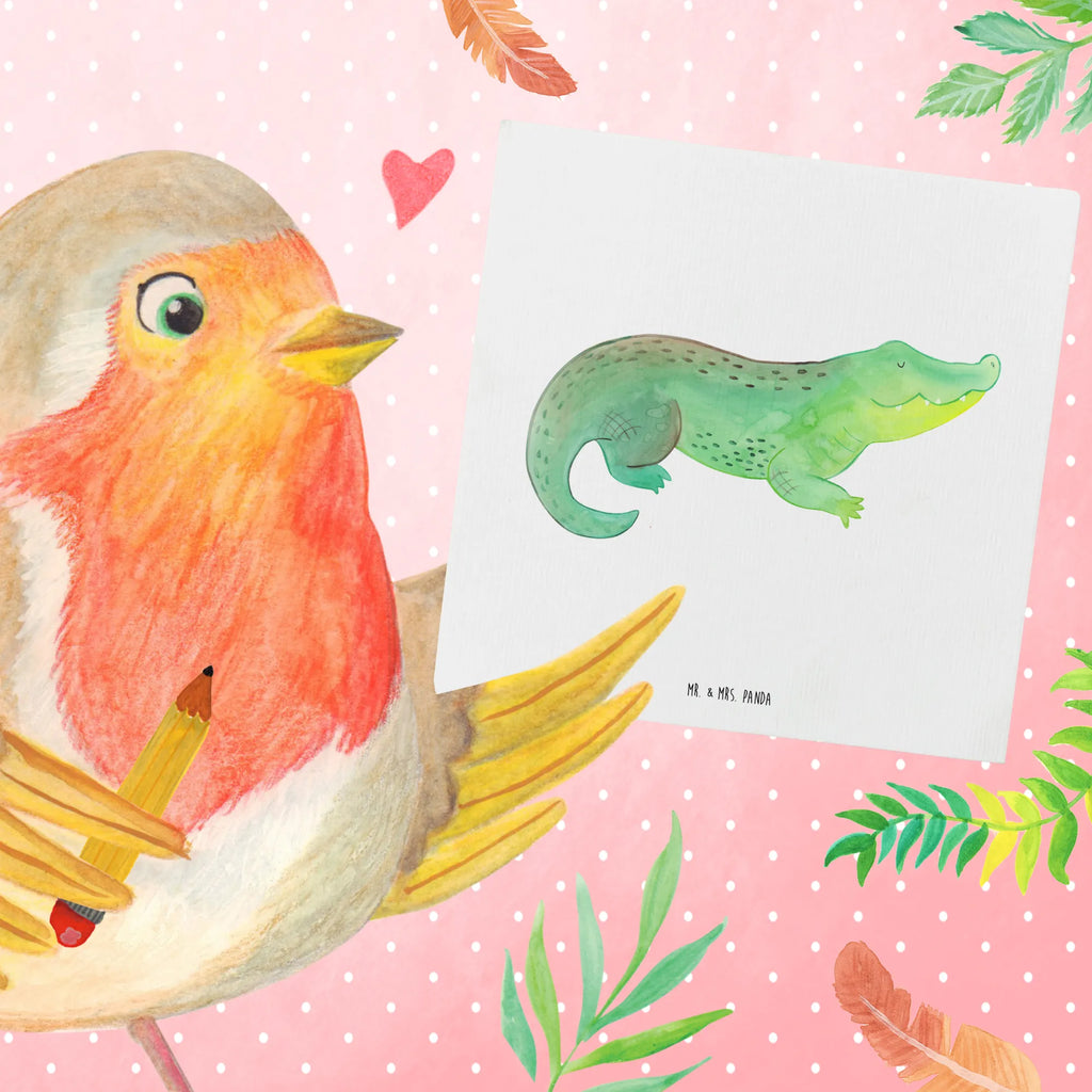 Deluxe Card Crocodile Geburtstagskarte, Grußkarte, Glückwunschkarte, Karte, Hochwertige Grußkarte, Hochzeitskarte, Hochwertige Klappkarte, Einladungskarte, Klappkarte, Meerestiere, Meer, Urlaub, Reiselust, beste Freundin, Krokodile, Freundin, Krokodil, Abenteuerlust, Lieblingsmensch, spontan sein, verrückt sein