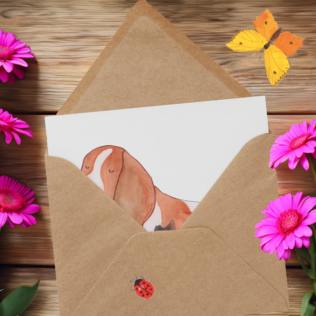 Deluxe Karte Hund Basset Hound Geburtstagskarte, Karte, Hochzeitskarte, Glückwunschkarte, Einladungskarte, Grußkarte, Hochwertige Grußkarte, Klappkarte, Hochwertige Klappkarte, Hund, Hundemotiv, Haustier, Hunderasse, Tierliebhaber, Hundebesitzer, Sprüche, Basset, Hundeliebe, kinderlos, Basset Hound