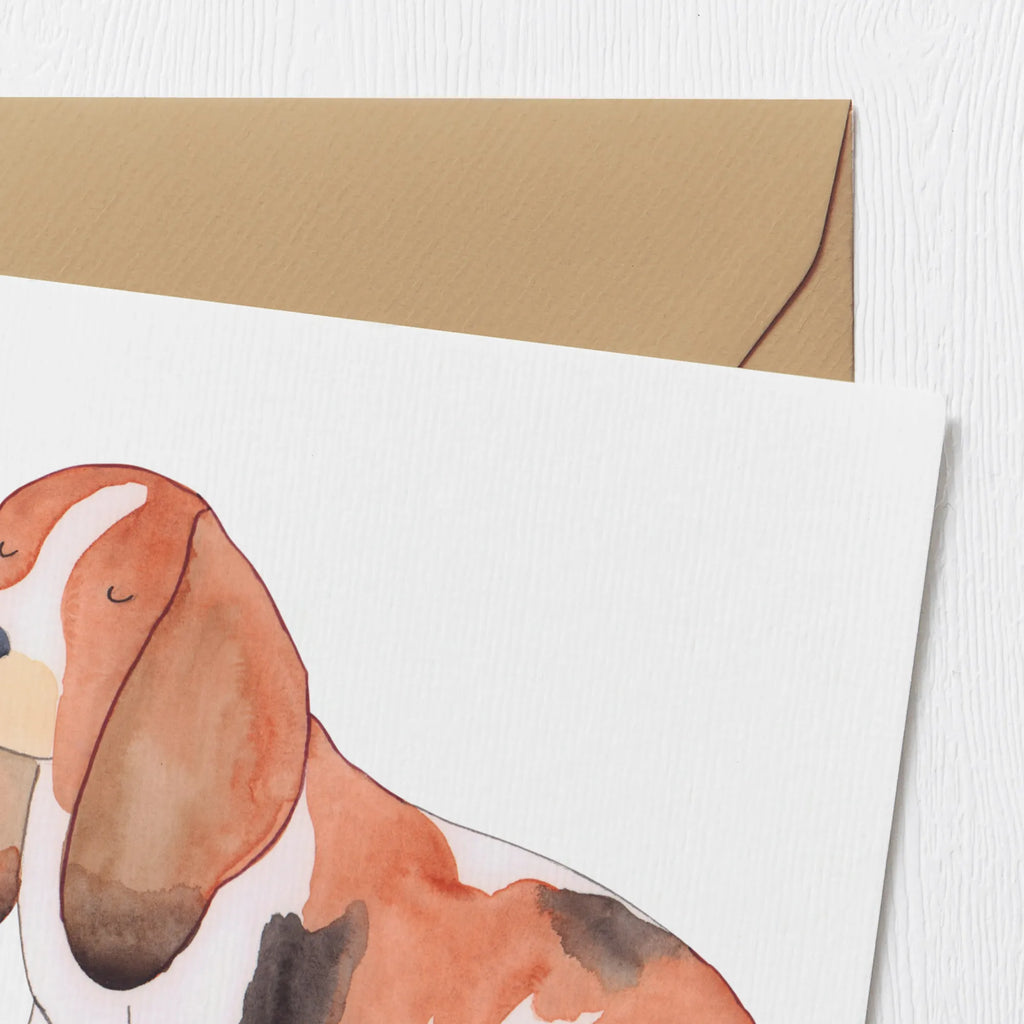 Deluxe Karte Hund Basset Hound Geburtstagskarte, Karte, Hochzeitskarte, Glückwunschkarte, Einladungskarte, Grußkarte, Hochwertige Grußkarte, Klappkarte, Hochwertige Klappkarte, Hund, Hundemotiv, Haustier, Hunderasse, Tierliebhaber, Hundebesitzer, Sprüche, Basset, Hundeliebe, kinderlos, Basset Hound
