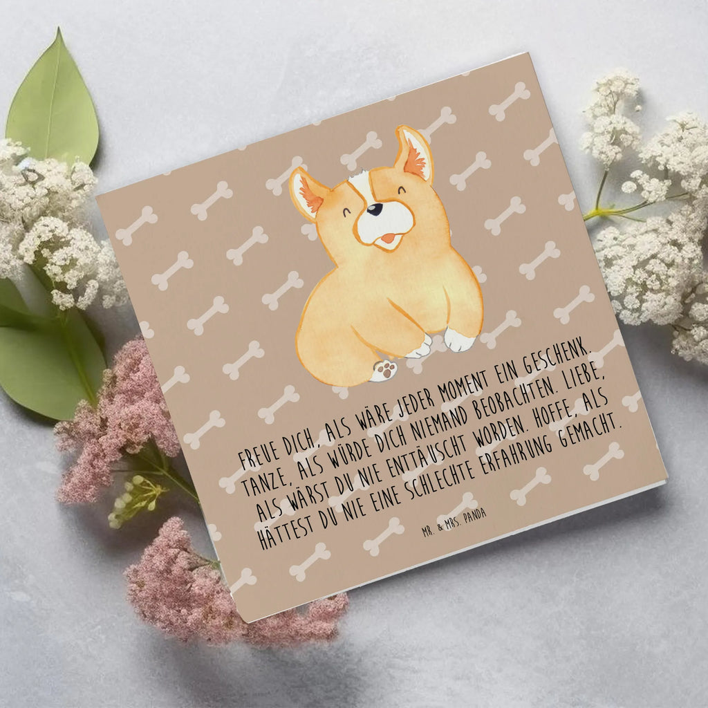 Deluxe Karte Corgie Einladungskarte, Karte, Grußkarte, Hochwertige Grußkarte, Glückwunschkarte, Hochwertige Klappkarte, Klappkarte, Geburtstagskarte, Hochzeitskarte, Hund, Hundemotiv, Haustier, Hunderasse, Tierliebhaber, Hundebesitzer, Sprüche, Corgie, Motivation, britisch, Lebensfreude, Welsh Corgie Pembroke, Hundespruch, Spruch