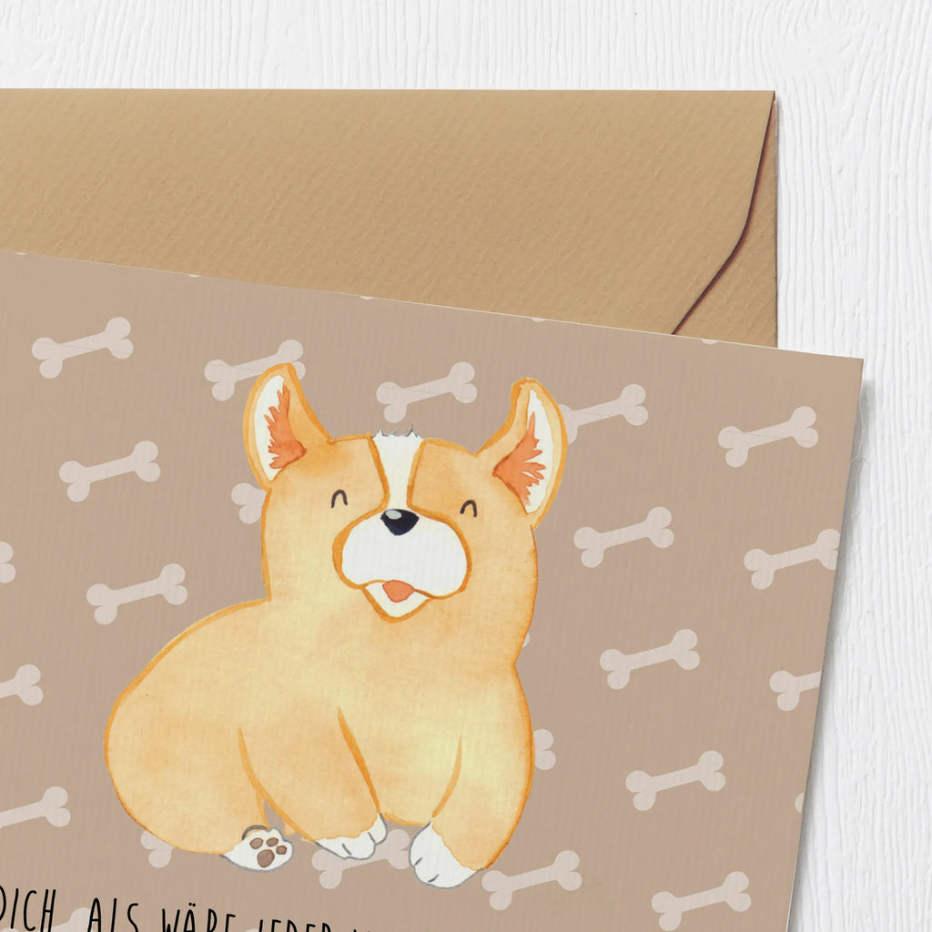 Deluxe Karte Corgie Einladungskarte, Karte, Grußkarte, Hochwertige Grußkarte, Glückwunschkarte, Hochwertige Klappkarte, Klappkarte, Geburtstagskarte, Hochzeitskarte, Hund, Hundemotiv, Haustier, Hunderasse, Tierliebhaber, Hundebesitzer, Sprüche, Corgie, Motivation, britisch, Lebensfreude, Welsh Corgie Pembroke, Hundespruch, Spruch