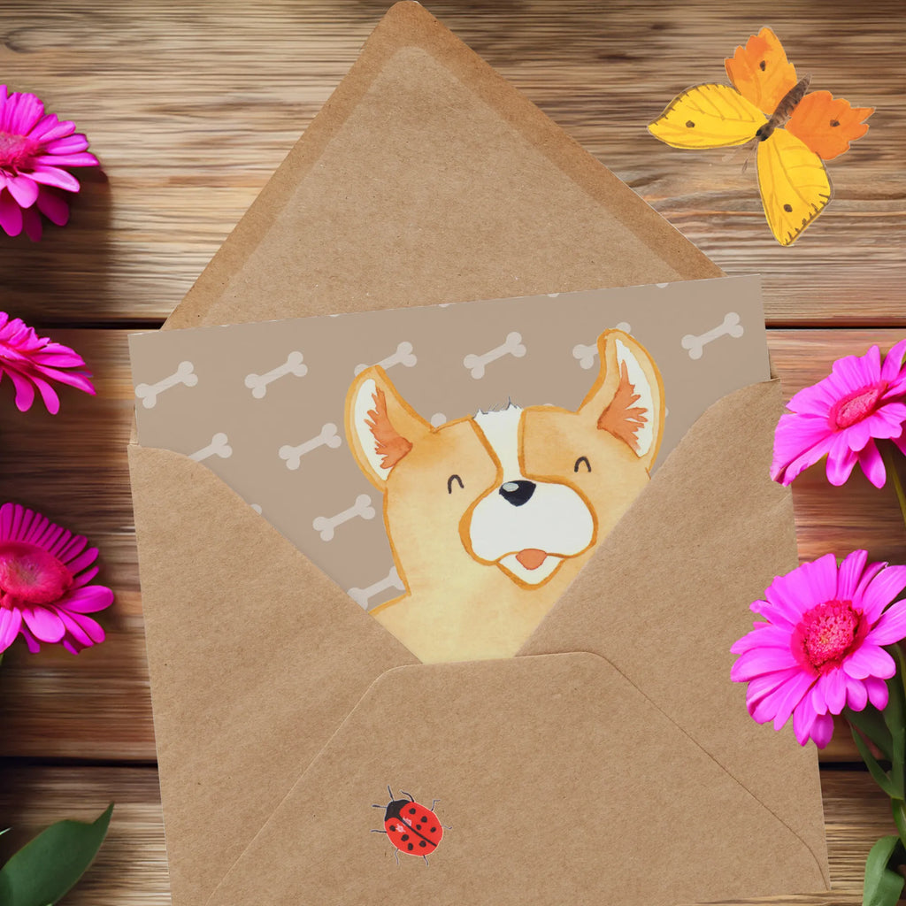 Deluxe Karte Corgie Einladungskarte, Karte, Grußkarte, Hochwertige Grußkarte, Glückwunschkarte, Hochwertige Klappkarte, Klappkarte, Geburtstagskarte, Hochzeitskarte, Hund, Hundemotiv, Haustier, Hunderasse, Tierliebhaber, Hundebesitzer, Sprüche, Corgie, Motivation, britisch, Lebensfreude, Welsh Corgie Pembroke, Hundespruch, Spruch