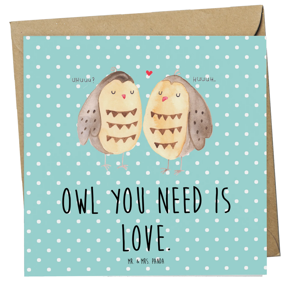 Deluxe Karte Eulen Liebe Geburtstagskarte, Hochzeitskarte, Hochwertige Klappkarte, Grußkarte, Glückwunschkarte, Hochwertige Grußkarte, Einladungskarte, Karte, Klappkarte, Eule, Liebe Spruch, All you need is love, Wortspiel lustig, Eule Deko, Owl, Freund, Hochzeit Spruch, Freundin Geschenk, Liebe