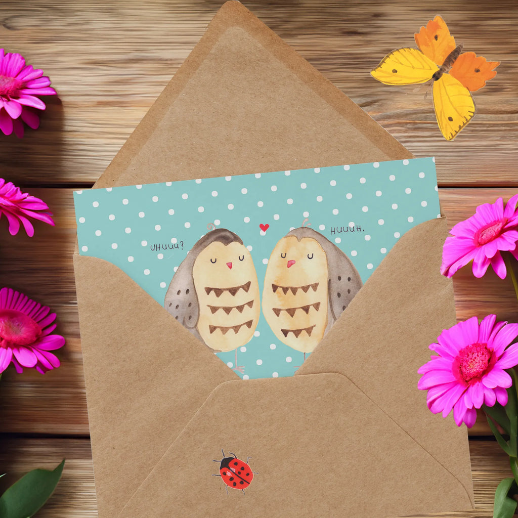 Deluxe Karte Eulen Liebe Geburtstagskarte, Hochzeitskarte, Hochwertige Klappkarte, Grußkarte, Glückwunschkarte, Hochwertige Grußkarte, Einladungskarte, Karte, Klappkarte, Eule, Liebe Spruch, All you need is love, Wortspiel lustig, Eule Deko, Owl, Freund, Hochzeit Spruch, Freundin Geschenk, Liebe