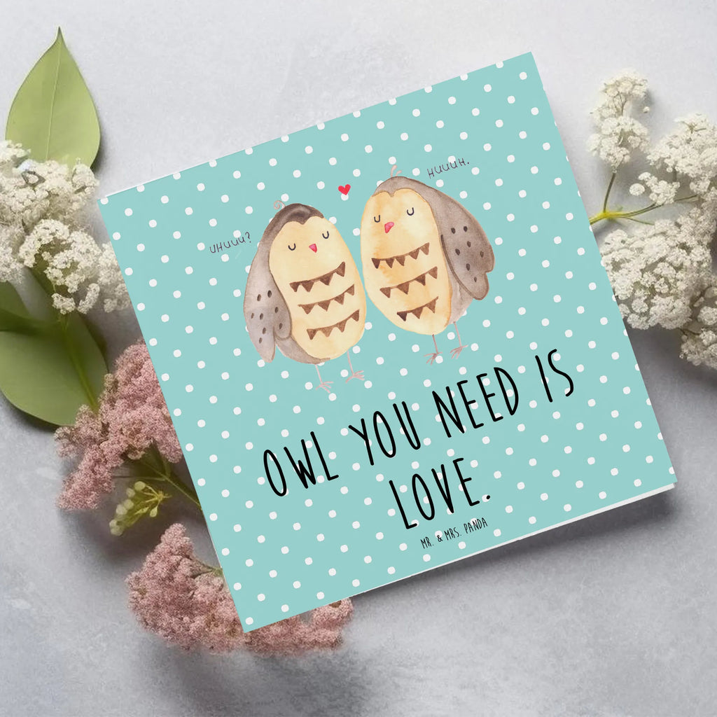 Deluxe Karte Eulen Liebe Geburtstagskarte, Hochzeitskarte, Hochwertige Klappkarte, Grußkarte, Glückwunschkarte, Hochwertige Grußkarte, Einladungskarte, Karte, Klappkarte, Eule, Liebe Spruch, All you need is love, Wortspiel lustig, Eule Deko, Owl, Freund, Hochzeit Spruch, Freundin Geschenk, Liebe