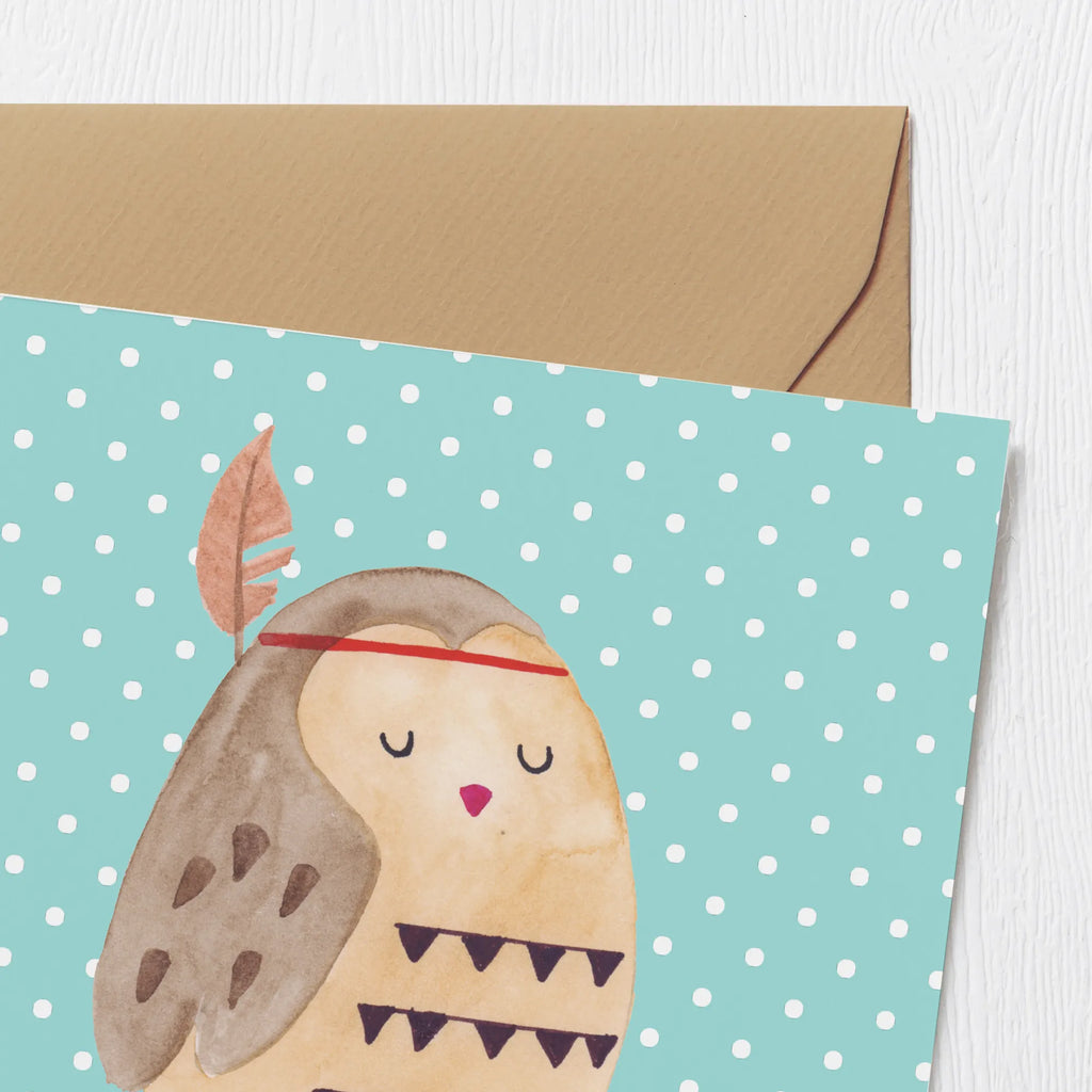 Deluxe Karte Eule Federschmuck Klappkarte, Geburtstagskarte, Einladungskarte, Glückwunschkarte, Hochzeitskarte, Hochwertige Grußkarte, Grußkarte, Hochwertige Klappkarte, Karte, Eule, Eule Deko, Owl, Das Leben ist ein Abenteuer, Federschmuck, Dekoration, Reisespruch