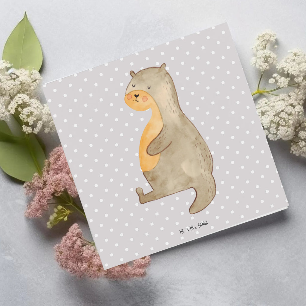 Deluxe Card otter Belly Geburtstagskarte, Glückwunschkarte, Karte, Grußkarte, Klappkarte, Hochzeitskarte, Hochwertige Grußkarte, Hochwertige Klappkarte, Einladungskarte, Otter, Fischotter, Seeotter, Otter Seeotter See Otter