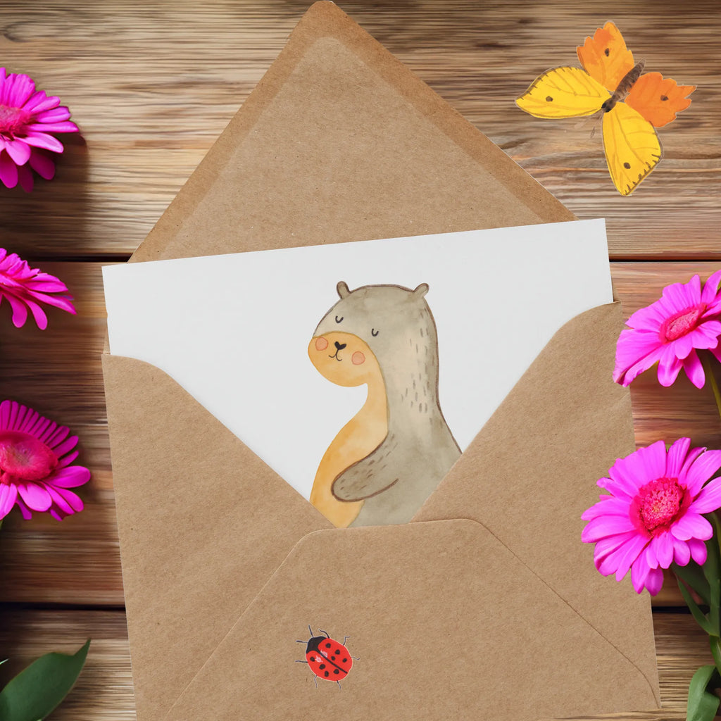 Deluxe Card otter Belly Geburtstagskarte, Glückwunschkarte, Karte, Grußkarte, Klappkarte, Hochzeitskarte, Hochwertige Grußkarte, Hochwertige Klappkarte, Einladungskarte, Otter, Fischotter, Seeotter, Otter Seeotter See Otter