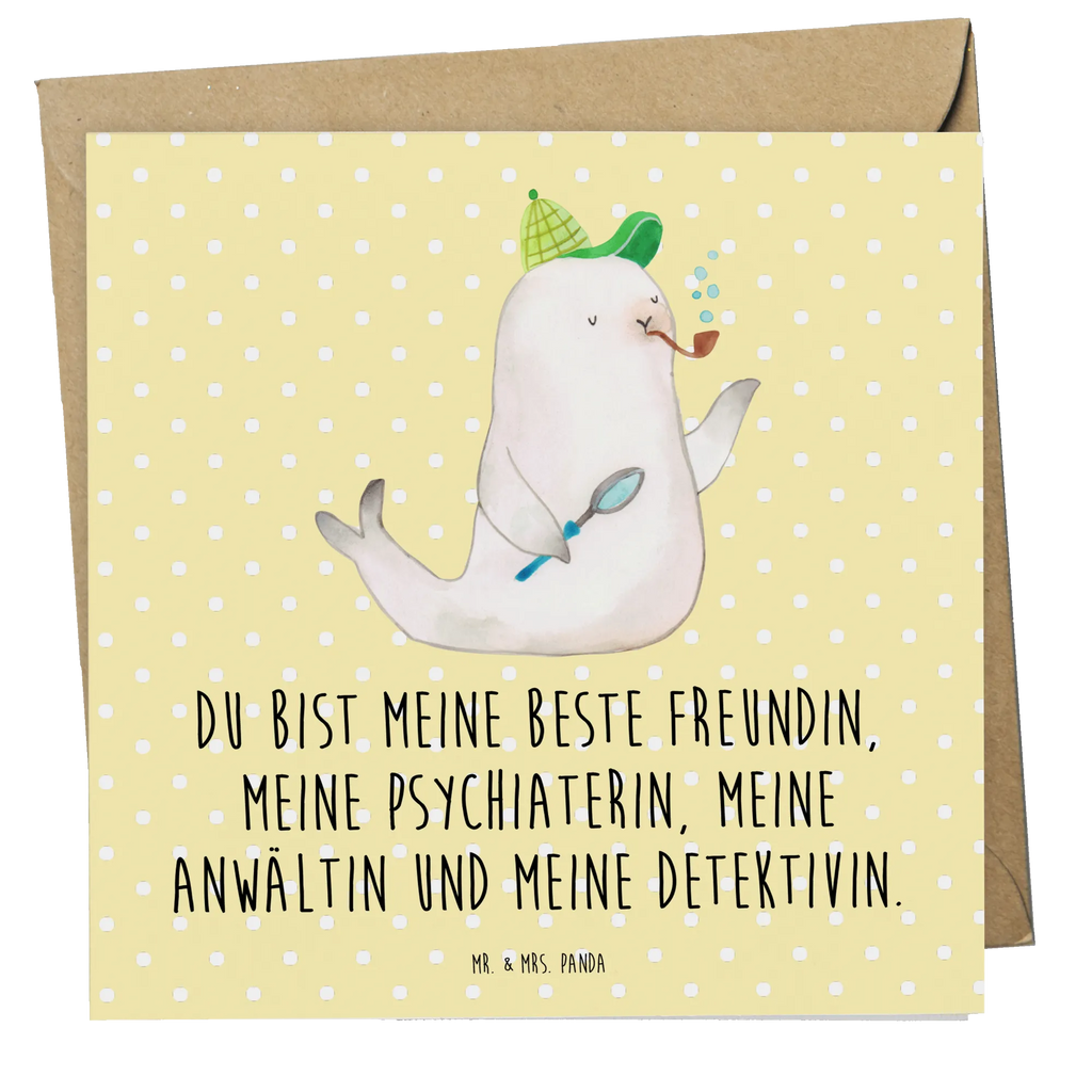 Deluxe Card seal sherlock Hochwertige Grußkarte, Glückwunschkarte, Hochwertige Klappkarte, Karte, Grußkarte, Geburtstagskarte, Einladungskarte, Klappkarte, Hochzeitskarte, Tiermotive, Gute Laune, lustige Sprüche, Tiere