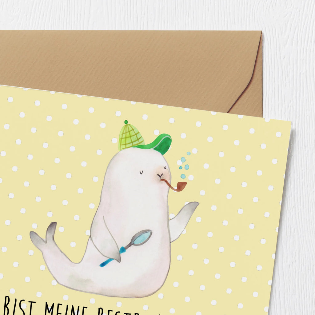 Deluxe Card seal sherlock Hochwertige Grußkarte, Glückwunschkarte, Hochwertige Klappkarte, Karte, Grußkarte, Geburtstagskarte, Einladungskarte, Klappkarte, Hochzeitskarte, Tiermotive, Gute Laune, lustige Sprüche, Tiere