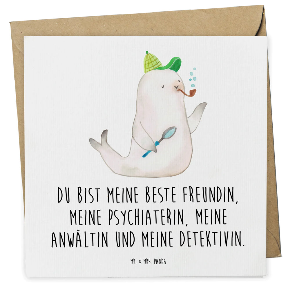 Deluxe Card seal sherlock Hochwertige Grußkarte, Glückwunschkarte, Hochwertige Klappkarte, Karte, Grußkarte, Geburtstagskarte, Einladungskarte, Klappkarte, Hochzeitskarte, Tiermotive, Gute Laune, lustige Sprüche, Tiere