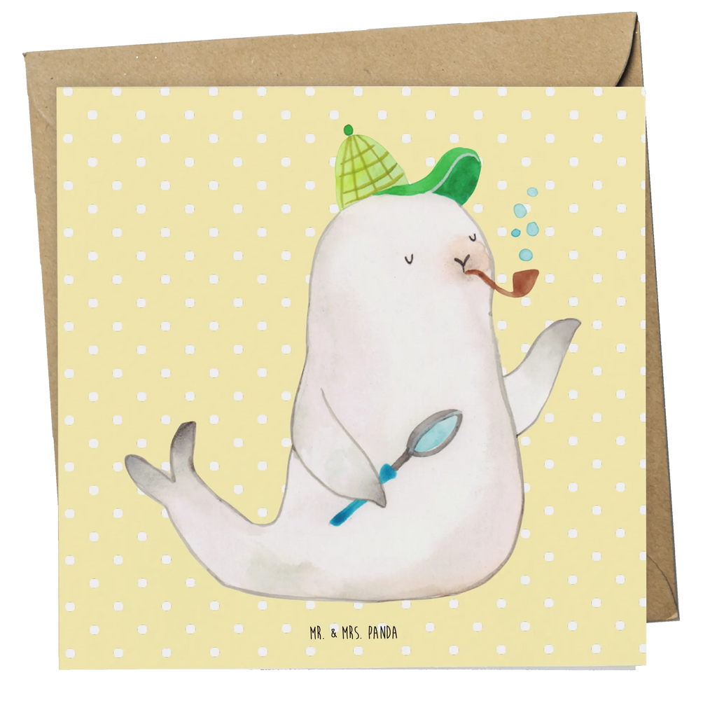 Deluxe Card seal sherlock Hochwertige Grußkarte, Glückwunschkarte, Hochwertige Klappkarte, Karte, Grußkarte, Geburtstagskarte, Einladungskarte, Klappkarte, Hochzeitskarte, Tiermotive, Gute Laune, lustige Sprüche, Tiere