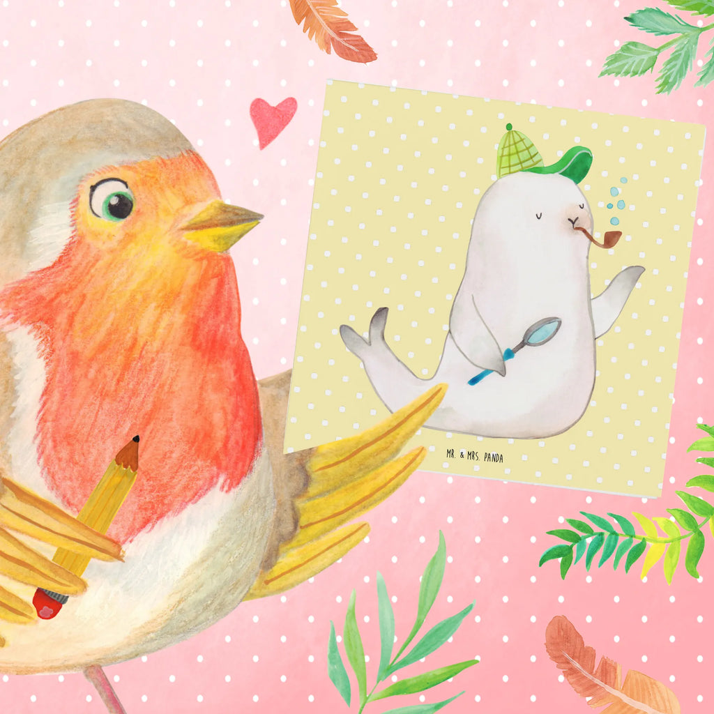 Deluxe Card seal sherlock Hochwertige Grußkarte, Glückwunschkarte, Hochwertige Klappkarte, Karte, Grußkarte, Geburtstagskarte, Einladungskarte, Klappkarte, Hochzeitskarte, Tiermotive, Gute Laune, lustige Sprüche, Tiere